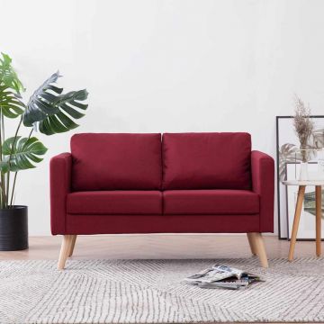 vidaXL Canapea cu 2 locuri, roșu, material textil