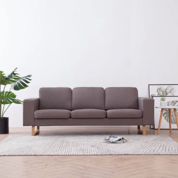 vidaXL Canapea cu 3 locuri, gri taupe, material textil