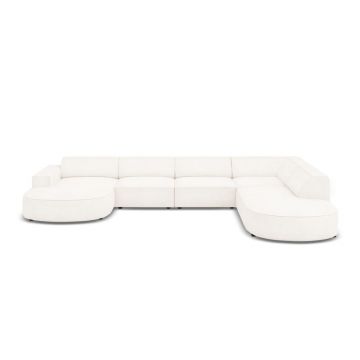 Colțar bej cu tapițerie bouclé (pe partea dreaptă) Jodie – Micadoni Home