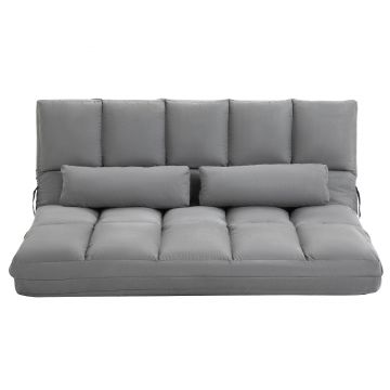 HOMCOM Canapea De Podea Pliabila, 130x73x60 cm Gri | Aosom Romania