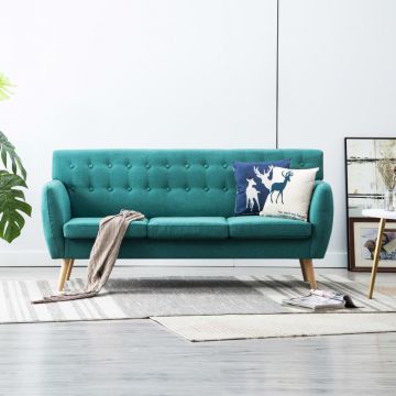 vidaXL Canapea 3 locuri, tapițerie textilă, 172x70x82 cm, verde