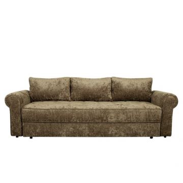 Canapea Extensibila Venezia, 3 Locuri, Lada Depozitare, Maro, 244 Cm