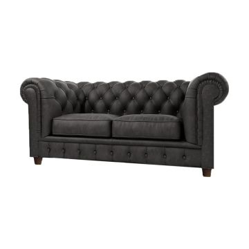 Canapea gri antracit cu tapițerie din catifea 184 cm Cambridge – Ropez