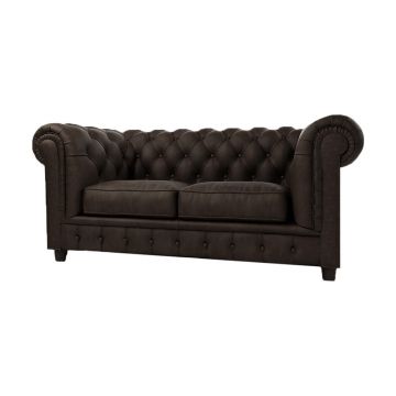 Canapea maro închis cu tapițerie din catifea 184 cm Cambridge – Ropez