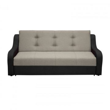 Canapea VALY extensibila, 3 locuri, cu lada depozitare, negru albastrui + nisip, 215x90x95 cm