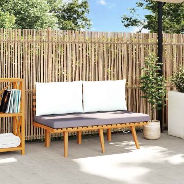 vidaXL Bancă de grădină cu perne, 115 cm, lemn masiv de acacia