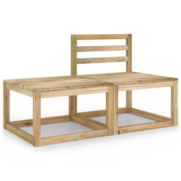 vidaXL Set mobilier de grădină, 2 piese, lemn de pin tratat verde