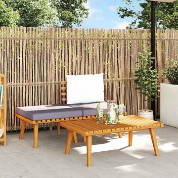 vidaXL Set mobilier de grădină cu perne, 3 piese, lemn masiv acacia