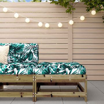 vidaXL Taburet de grădină cu pernă, lemn de pin tratat