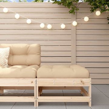 vidaXL Taburet de grădină cu pernă, lemn masiv de pin