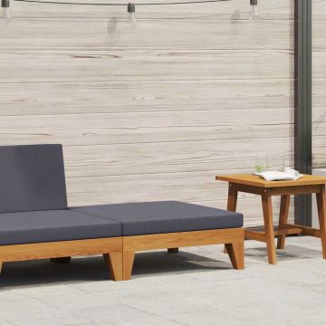 vidaXL Taburet modular, cu pernă gri închis, lemn masiv de acacia