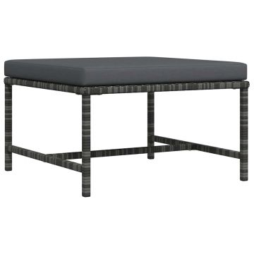 vidaXL Taburet modular cu pernă, gri, poliratan