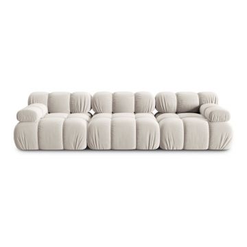 Canapea modulară bej cu tapițerie din catifea 282 cm Bellis – Micadoni