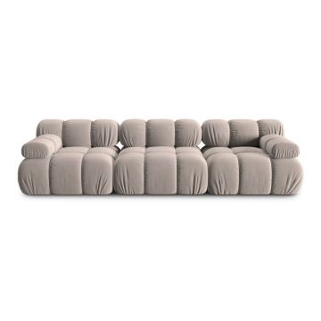 Canapea modulară maro deschis cu tapițerie din catifea 282 cm Bellis – Micadoni