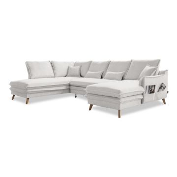 Colțar bej extensibil (cu colț pe partea stângă /în formă de 