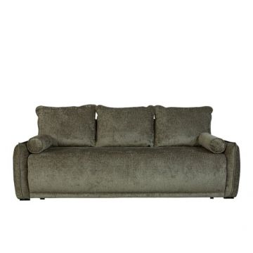 Canapea Extensibila Vida, 3 Locuri, Lada Depozitare, Kaki, 225 Cm