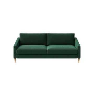 Canapea verde-închis cu tapițerie din catifea 200 cm Karoto – Ame Yens
