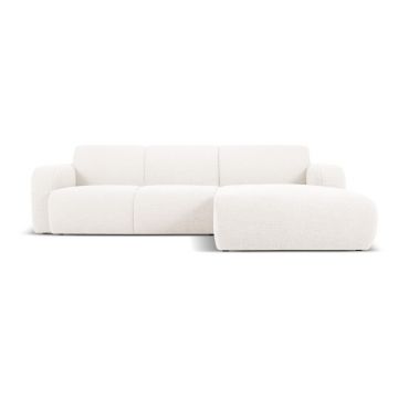 Colțar alb cu tapițerie din stofă bouclé (colț dreapta) Molino – Micadoni Home
