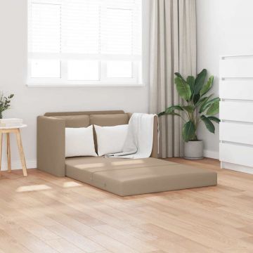 vidaXL Canapea extensibilă 2 în 1, cappuccino, 112x174x55 cm piele eco