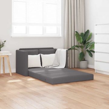 vidaXL Canapea extensibilă 2 în 1, gri, 112x174x55 cm, piele ecologică