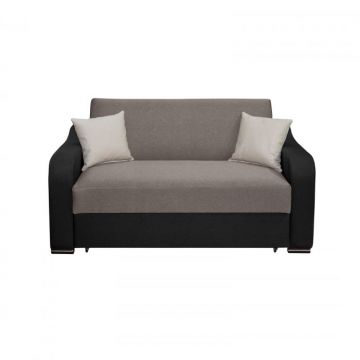 Canapea FRUNZA extensibila, 2 locuri, cu arcuri, lada depozitare, gri deschis + inchis, 165x110x90 cm