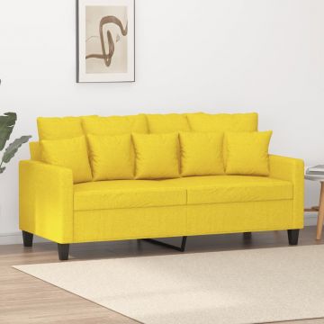 vidaXL Canapea cu 2 locuri, galben deschis, 140 cm, material textil