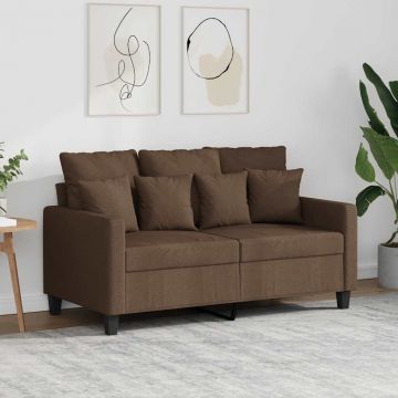 vidaXL Canapea cu 2 locuri, maro, 120 cm, material textil