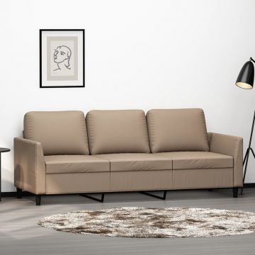 vidaXL Canapea cu 3 locuri, cappuccino, 180 cm, piele ecologică