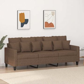 vidaXL Canapea cu 3 locuri, maro, 180 cm, material textil