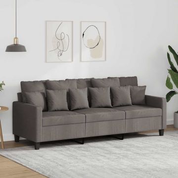 vidaXL Canapea cu 3 locuri, taupe, 180 cm, material textil