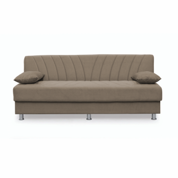 Canapea VALERIA extensibila, 3 locuri, cu arcuri si lada depozitare, cappuccino, 190x82x83 cm