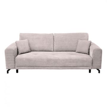 Canapea VEGA extensibila, 3 locuri, cu arcuri si lada depozitare, roz pudra, 237x110x73 cm