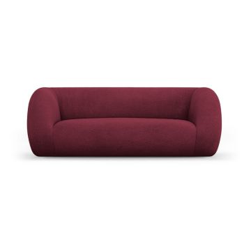 Canapea burgundy cu tapițerie din stofă bouclé 210 cm Essen – Cosmopolitan Design