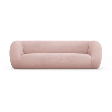 Canapea roz-deschis cu tapițerie din stofă bouclé 230 cm Essen – Cosmopolitan Design