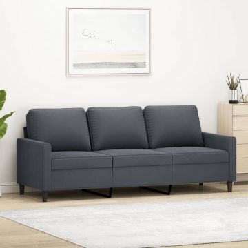 vidaXL Canapea cu 3 locuri, gri închis, 180 cm, material catifea