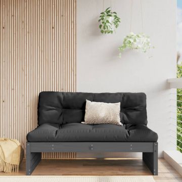 vidaXL Canapea de mijloc de grădină, gri, 120x80 cm, lemn masiv pin