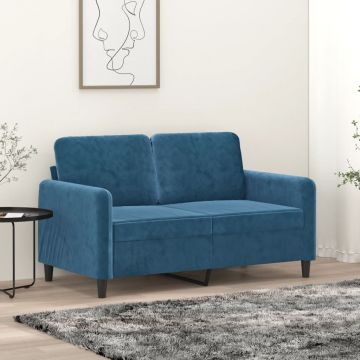 vidaXL Canapea cu 2 locuri, albastru, 120 cm, catifea