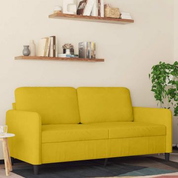 vidaXL Canapea cu 2 locuri, galben, 140 cm, catifea