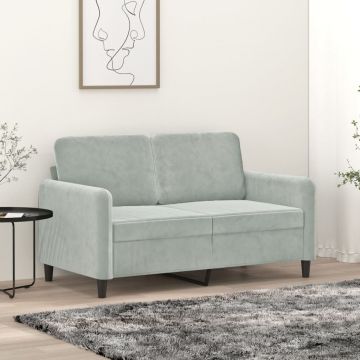 vidaXL Canapea cu 2 locuri, gri deschis, 120 cm, catifea
