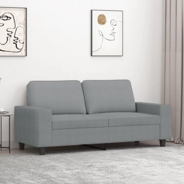 vidaXL Canapea cu 2 locuri, gri deschis, 140 cm, material textil