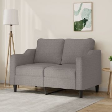 vidaXL Canapea cu 2 locuri, gri taupe, 140 cm, material textil