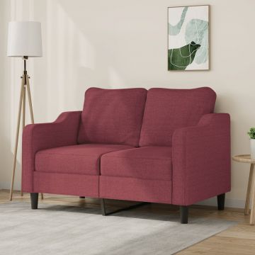 vidaXL Canapea cu 2 locuri, roșu vin, 120 cm, material textil