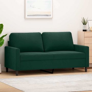 vidaXL Canapea cu 2 locuri, verde închis, 140 cm, catifea