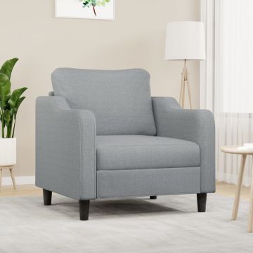 vidaXL Fotoliu canapea, gri deschis, 60 cm, material textil