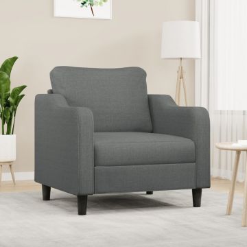 vidaXL Fotoliu canapea, gri închis, 60 cm, material textil