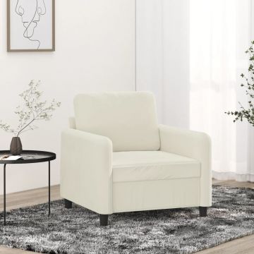 vidaXL Canapea de o persoană, crem, 60 cm, catifea