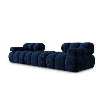 Canapea modulara 3 locuri, Bellis, Micadoni Home, BL, 188x188x70 cm, catifea, albastru regal