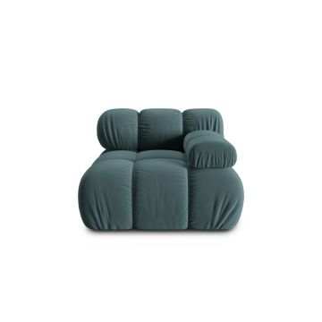 Modul canapea dreapta 1 loc, Bellis, Micadoni Home, BL, 94x94x70 cm, catifea, albastru petrol