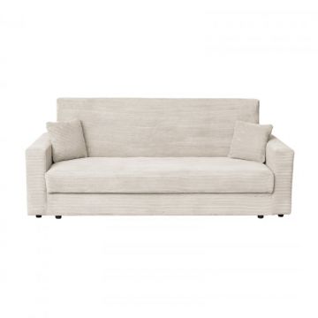 Canapea CORINNE LUX extensibila, 3 locuri, cu lada depozitare, bej, 220x90x96 cm