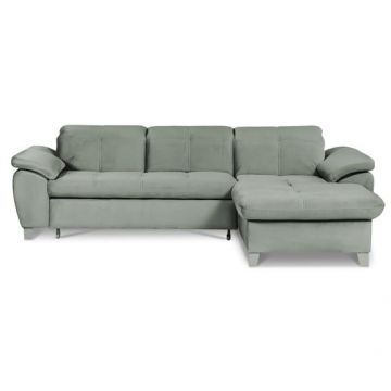 Coltar Extensibil Cu Insula Dreapta Sevilia Lux, 5 Locuri, Tetiere Reglabile, Verde Menta, 272 Cm